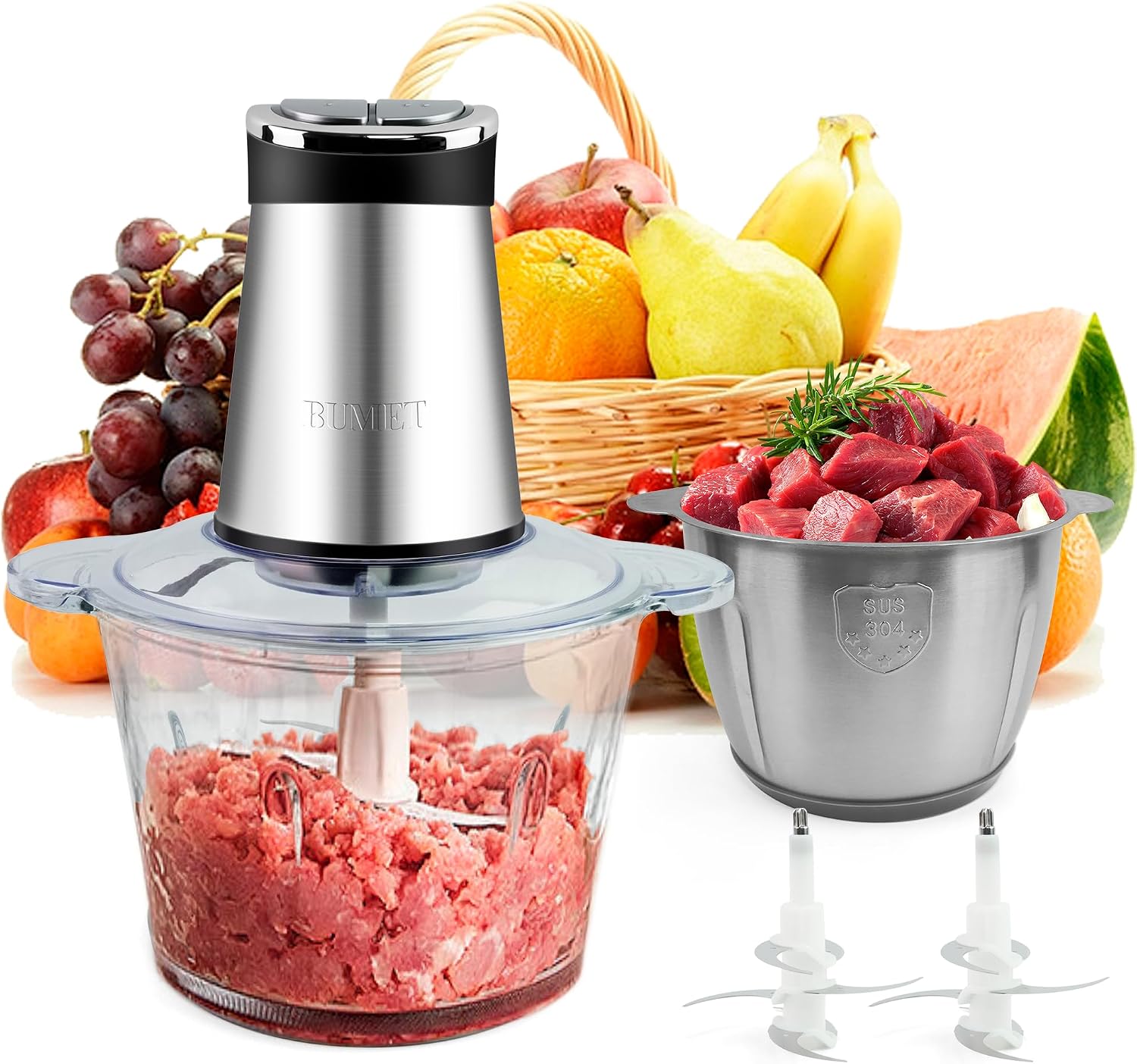 Veggie Chopper Cup - 800W 2-12 Tassen Zerkleinerer mit LED-Timer