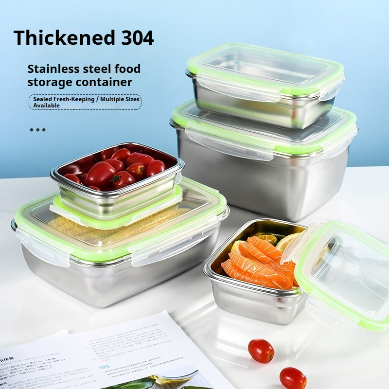 Meal Prep Containers - Lunchbox-Set aus Edelstahl 304, mit transparenten