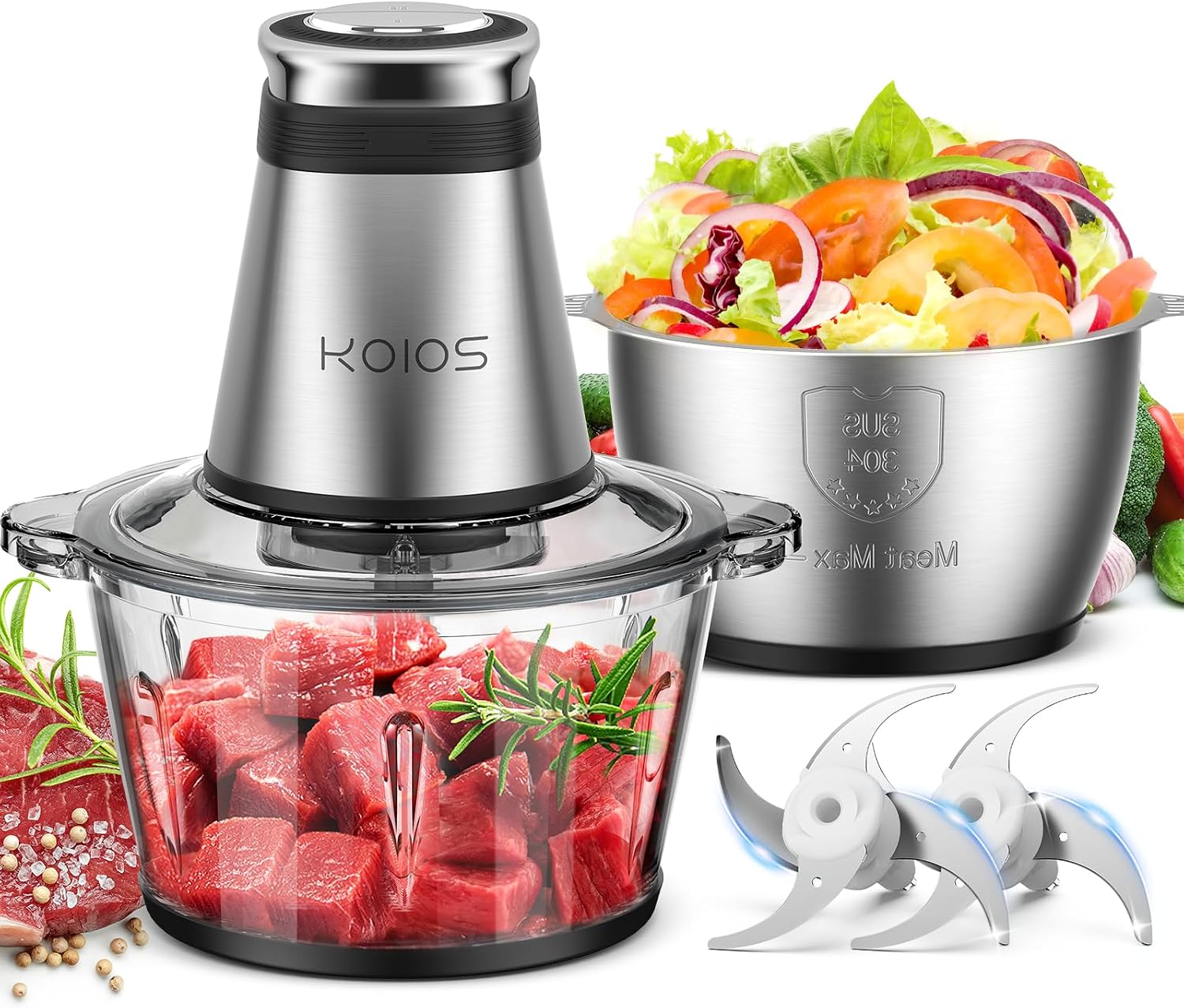 Veggie Chopper Cup - 500W Zerkleinerer, 2 Schüsseln (je 8
