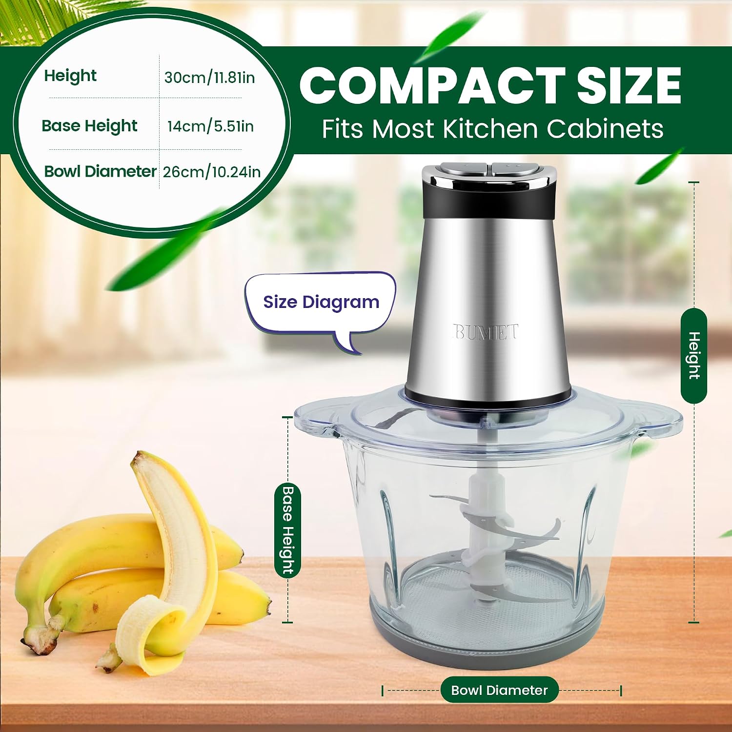 800W 2-12 Tassen Zerkleinerer  – Veggie Chopper Cup Bewertung und Preis
