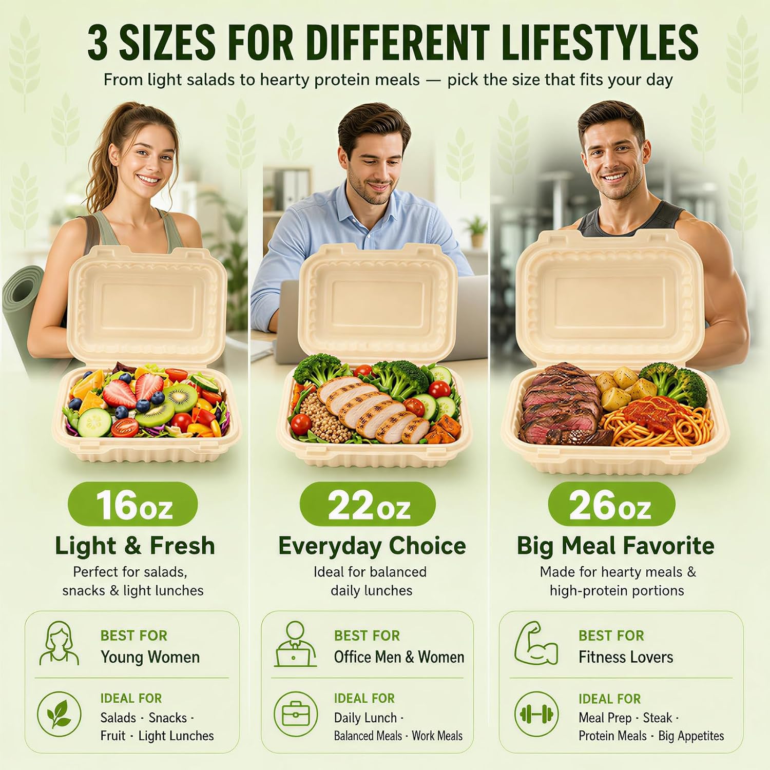 50er-Pack 16oz Clamshell Take- – Meal Prep Containers Bewertung und Preis
