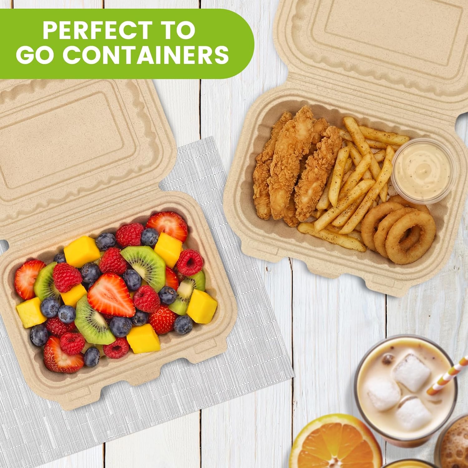 50er-Pack 16oz Clamshell Take- – Meal Prep Containers Bewertung und Preis